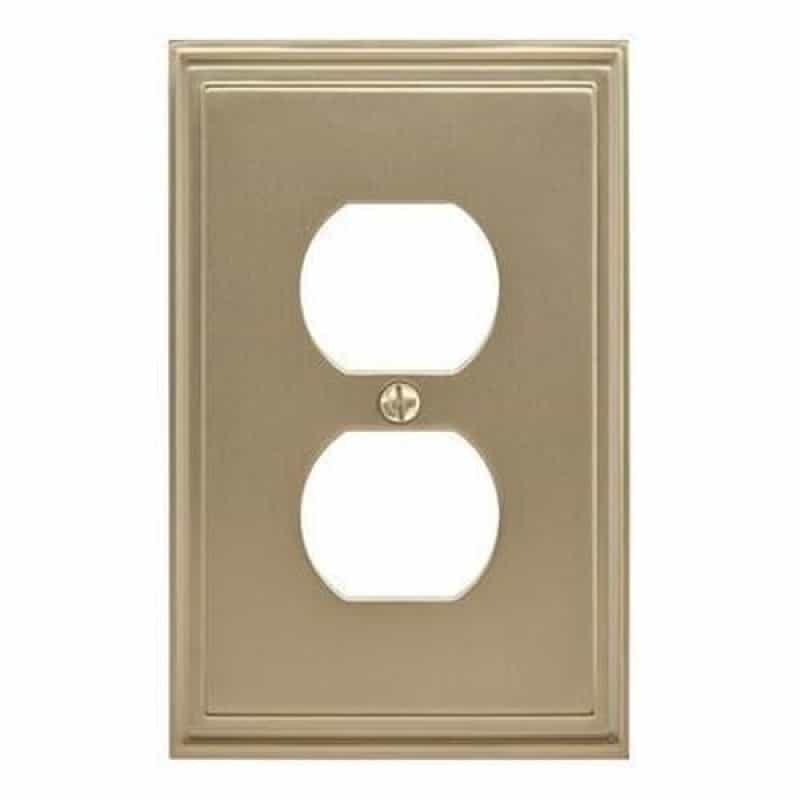 Mulholland Zinc 1 Gang Duplex Outlet Wall Plate - Golden Champagne - 1-Gang