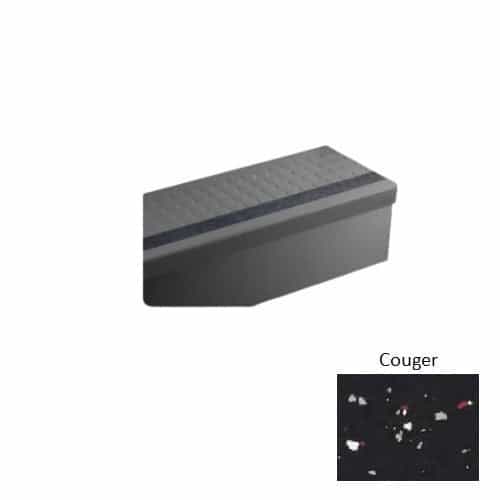 Johnsonite Couger Raised Round Rubber Moulding / Trim - 12 1/4" X 60" Angle Fit Speckled Stair Tread Without Riser (Sq) With Grey Grit Tape - Textured