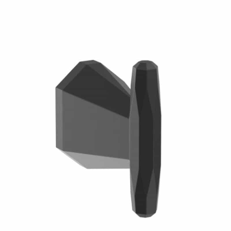 St. Vincent Zinc Single Prong Robe Hook - Matte Black - 3 7/16" (87 Mm) Length
