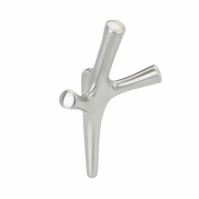 Kodiak Zinc Triple Prong Decorative Hook - Satin Nickel - 6 5/16" (160 Mm) Length