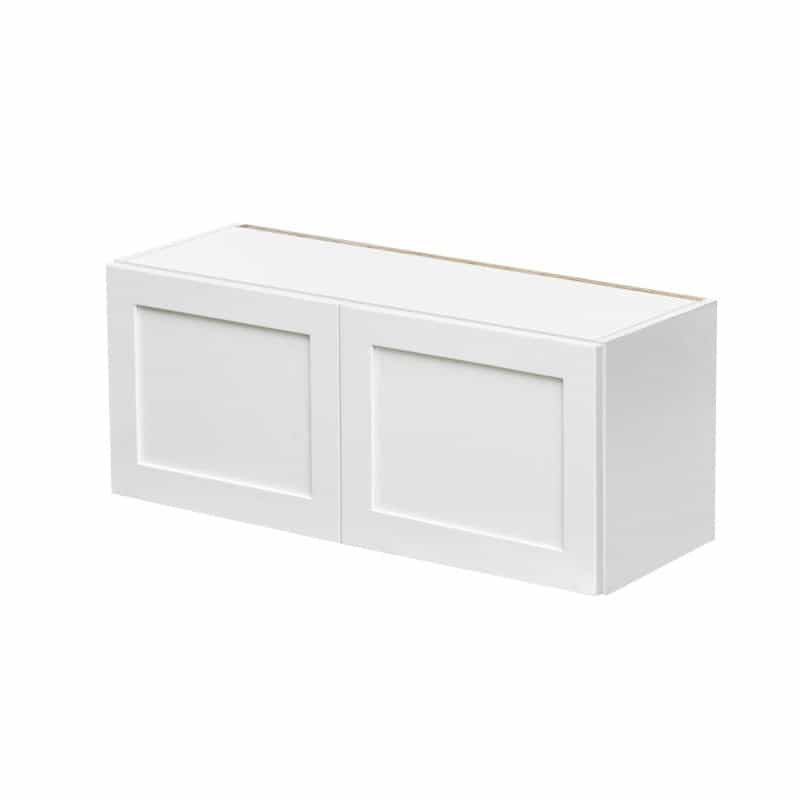 Mallorca White Shaker Wood Kitchen Wall Bridge Cabinet - 30" X 12" X 12" (Assembly Required) - White
