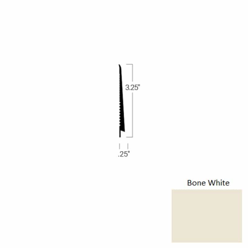 Johnsonite Bone White Rubber Tightlock Carpet Rubber Base - 3 1/4" X 75 Ft X 1/4" Straight Coil - Tightlock Carpet Rubber Base