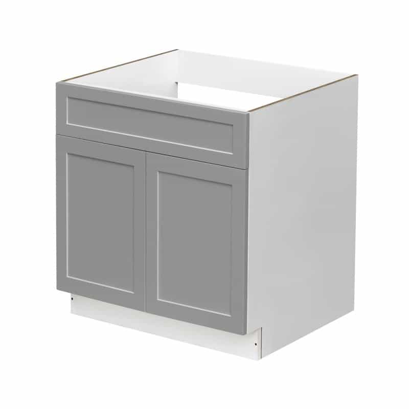 Mallorca Icgs.Sb36 Dolphin Gray Shaker Wood Kitchen Base Cabinet - 36" X 24" X 34 1/2" (Assembly Required) - Dolphin Gray