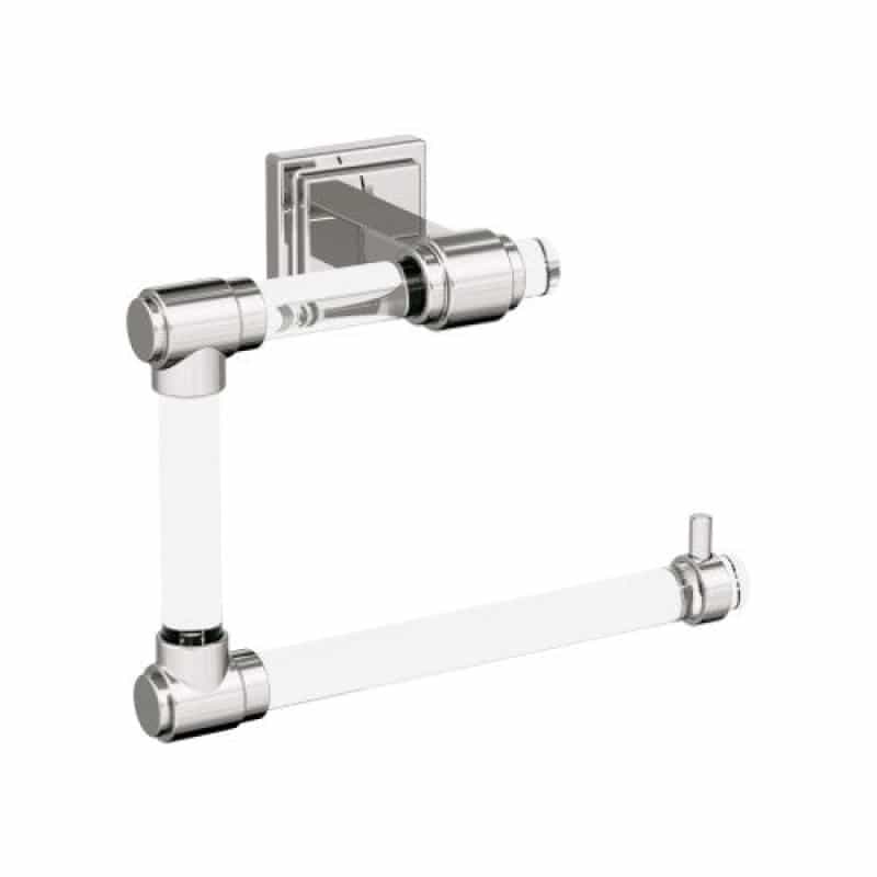 Glacio Zinc & Acrylic Wall Mounted Towel Ring - Clear / Polished Nickel - 7 1/2" (191 Mm) Length