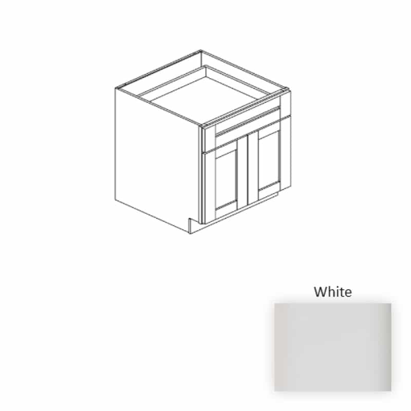 B27.Sw White Wood Kitchen Base Cabinet - 27" X 24" X 34.5" (Assembly Required) - White