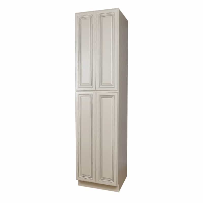 Antique White Wood Kitchen Pantry Cabinet - 18" X 24" X 90" (Assembly Required) - Antique White