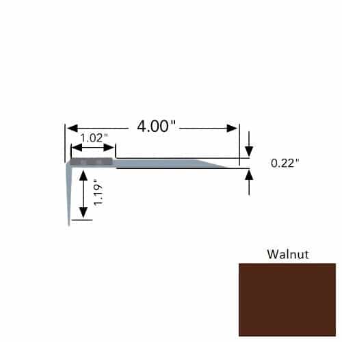 Flexterior Walnut Odt 4" One Color Metal Stair Nosing - 4" X 36" - Aluminum