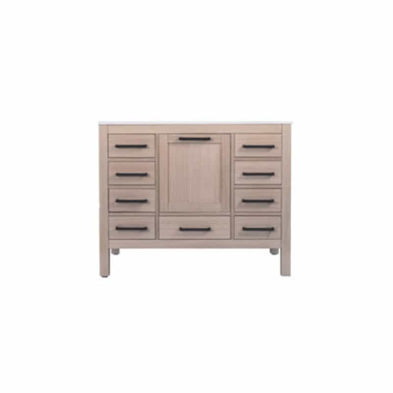 Ashley Natural Oak Wood Freestanding Bathroom Vanity With Black Cabinet Pull - 42" (Assembled) - Natural Oak