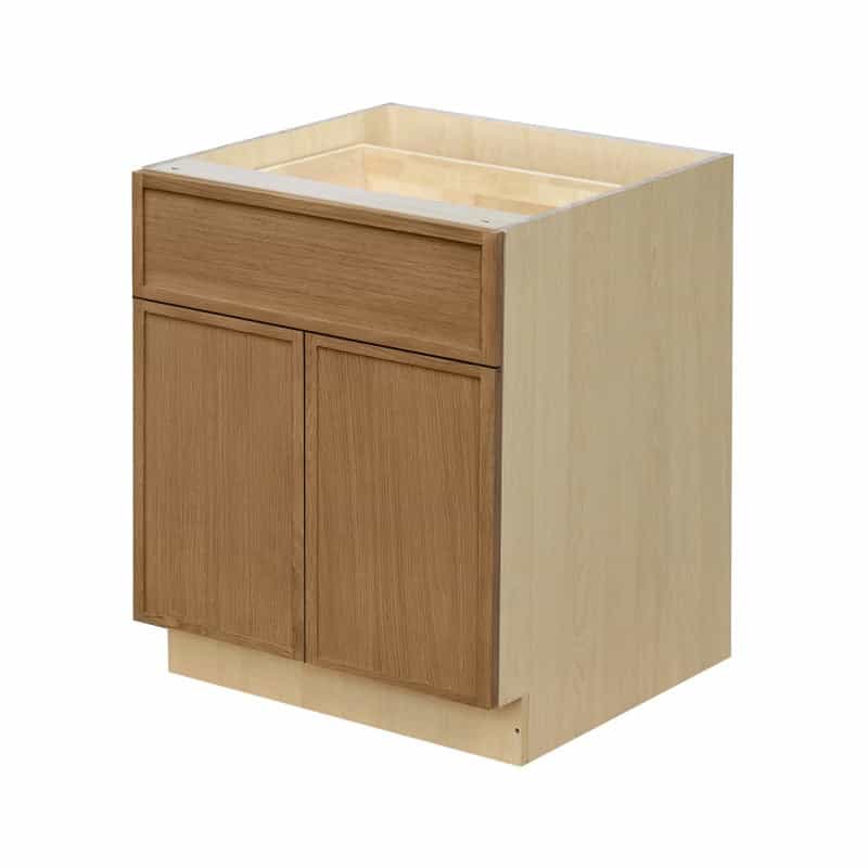 Shady Ickl.B30 Oak Slim Shaker Wood Kitchen Base Cabinet - 30" X 24" X 34 1/2" (Assembly Required) - Oak