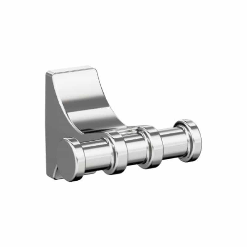Davenport Zinc & Stainless Steel Double Prong Robe Hook - Chrome - 2 13/16" (71 Mm) Length