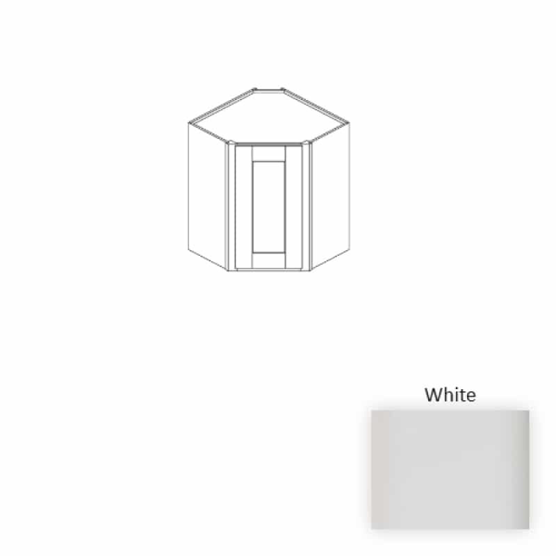 White Wood Kitchen Diagonal Corner Wall Cabinet - 15" X 24" X 42" (Assembly Required) - White