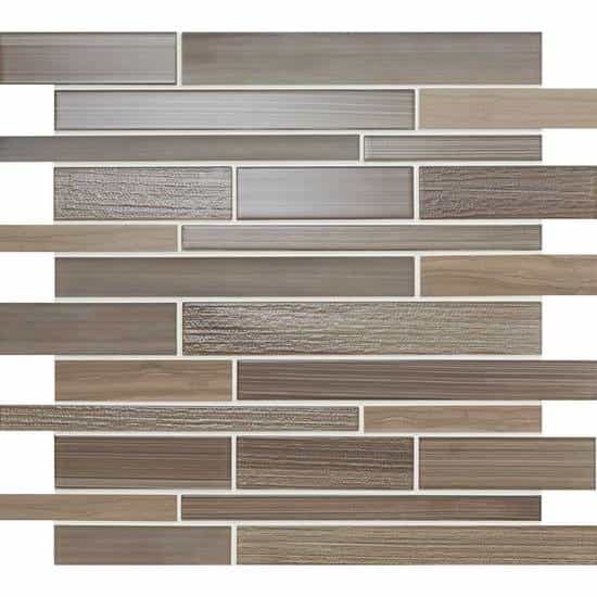 Serentina Solitude Stone & Glass Mosaic - Linear - Glossy & Matte