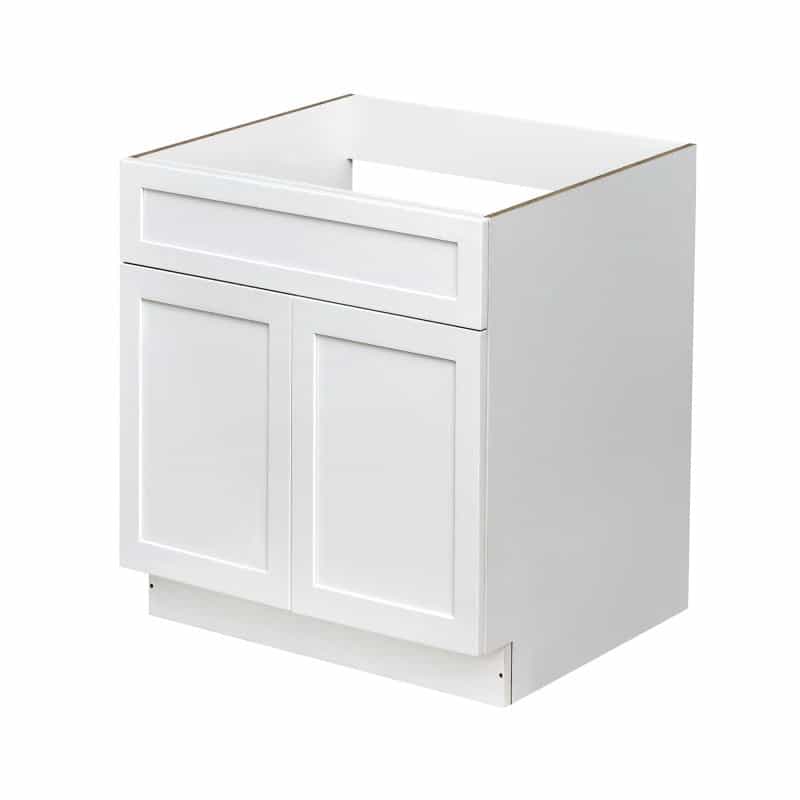 Mallorca Icws.Sb33 White Shaker Wood Kitchen Base Cabinet - 33" X 24" X 34 1/2" (Assembly Required) - White