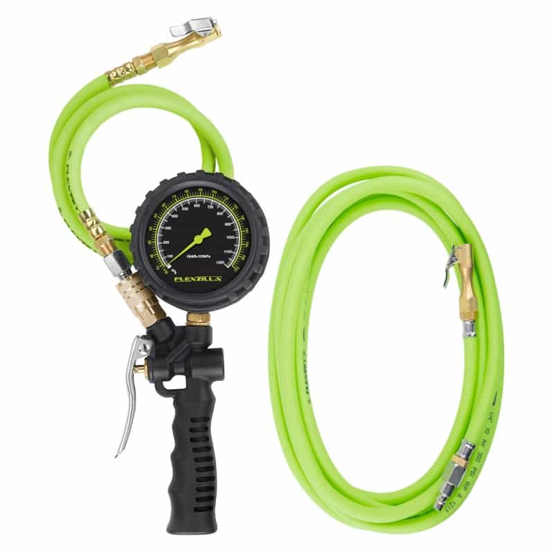 Flexzilla Combo Inflator Kit With Flexzilla Air Hose 3′ & 15′ Extensions Lock-On Chuck