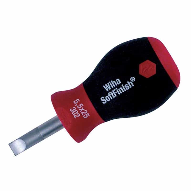 Wiha Softfinish Cushion Grip Stubby Slotted Driver 5.5Mm X 25Mm