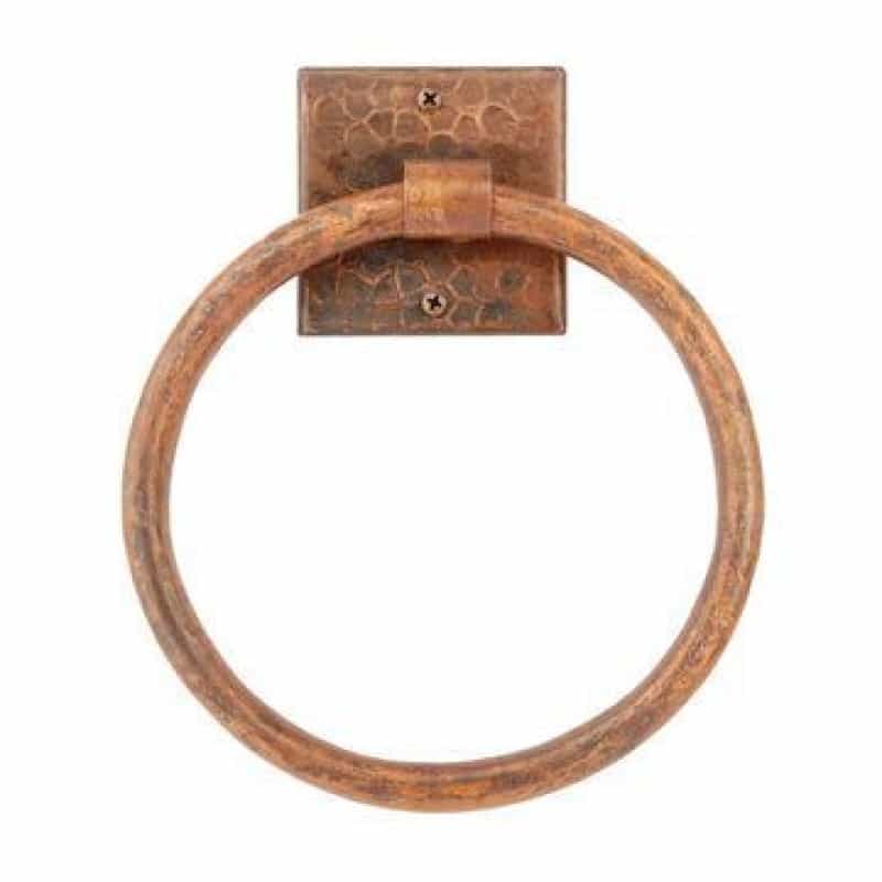 Premier Copper 7 Inch Hand Hammered Copper Towel Ring
