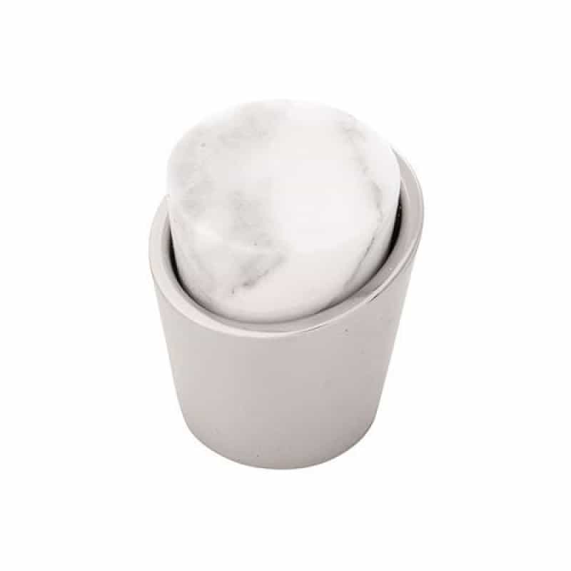 Belwith-Keeler Firenze White Marble Nickel Knob