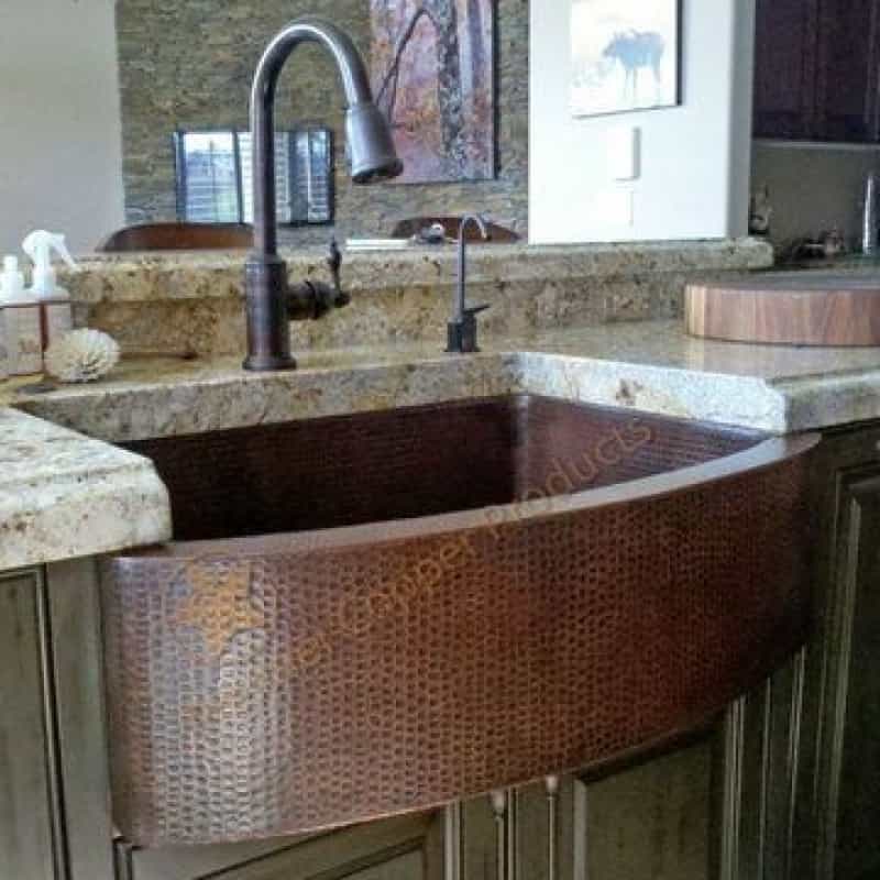 Premier Copper 33 Inch Kitchen Rounded Apron Single Basin Sink