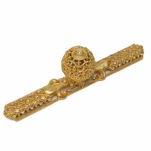 Carpe Diem Versailles Large Dome Knob And Plate With Clear Swarovski