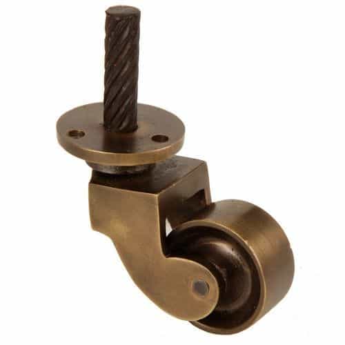 Restorers Solid Brass Stem Caster - 1 Inch Wheel