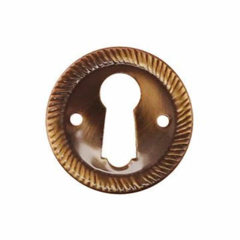 Restorers Classic Round Stamped Rope Keyhole Escutcheon