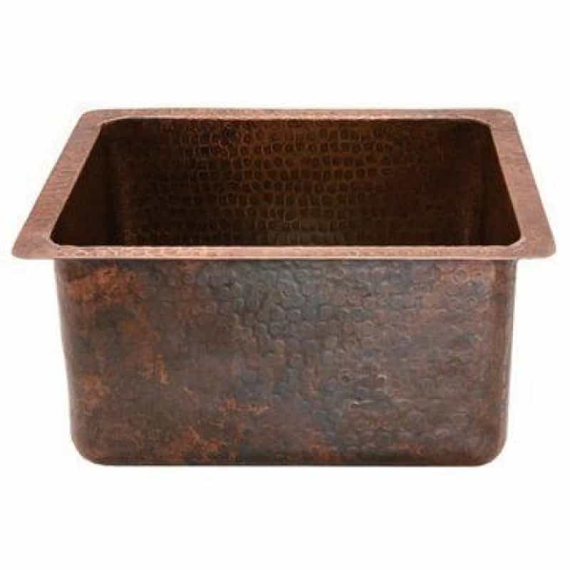 Premier Copper 16 Inch Rectangular Copper Bar Prep Sink