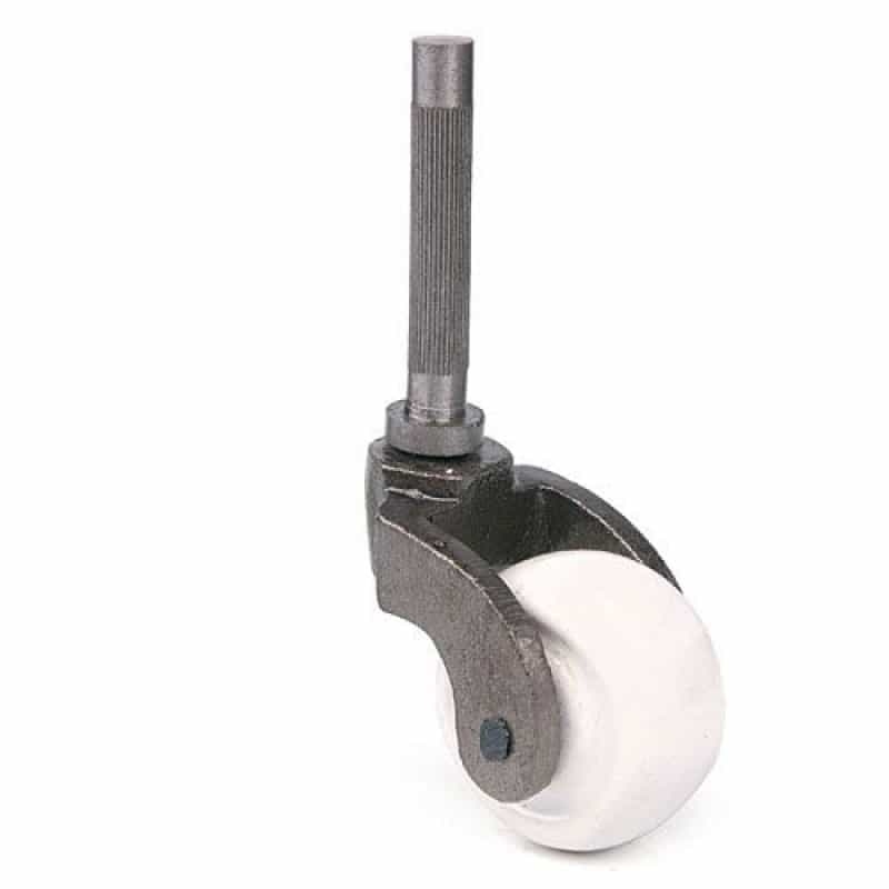 Restorers Black Iron Caster - 1 1/8 Inch Porcelain Wheel