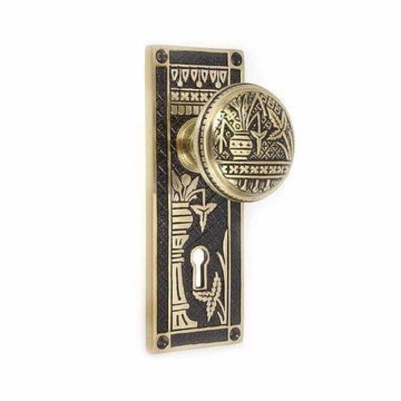 Restorers Broken Leaf Interior Mortise Lock Set With Knobs And Plates