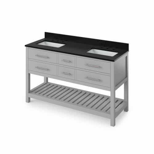 Jeffrey Alexander Grey Wavecrest Double Vanity With Black Granite Top