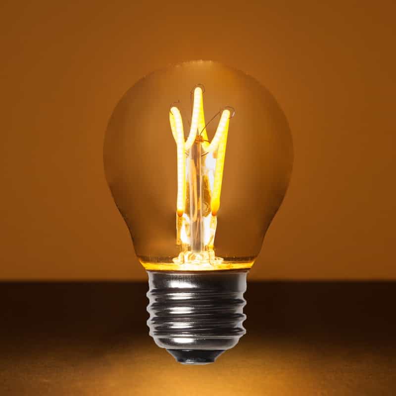 G45 Antiqued Glass Warm White Flexfilament® Globe Light Led Edison Bulbs