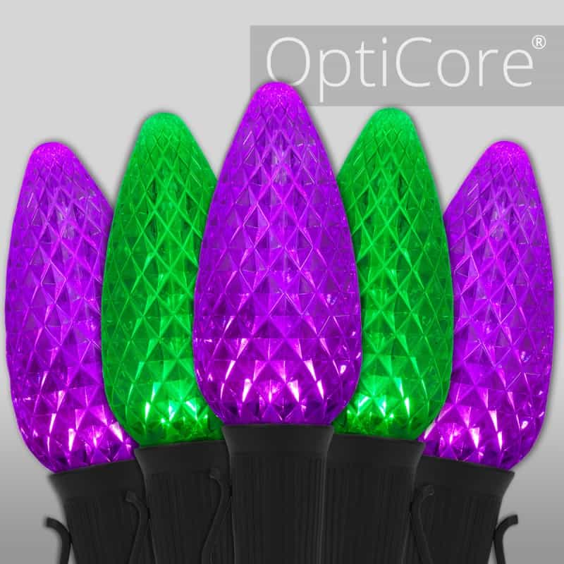 C9 Green / Purple Opticore® Commercial Led Halloween Lights
