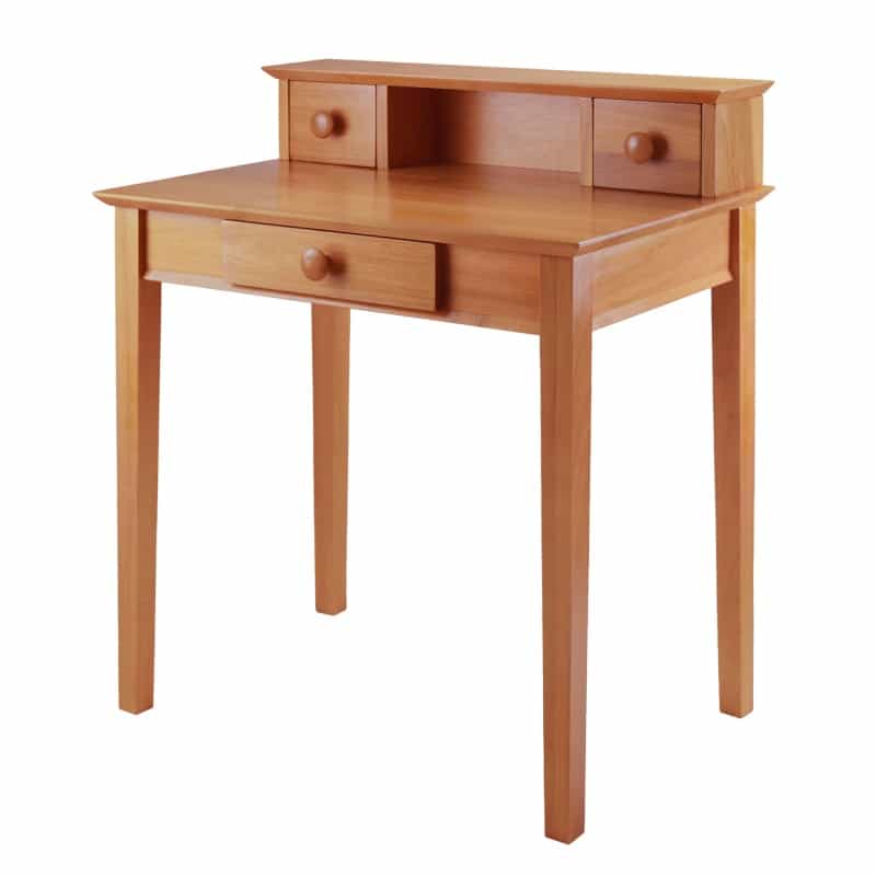Studio Home Office Desk and Hutch, Honey