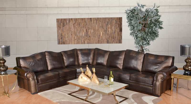 Botswana Brown Croc And Leather Large Sectional (Kit)