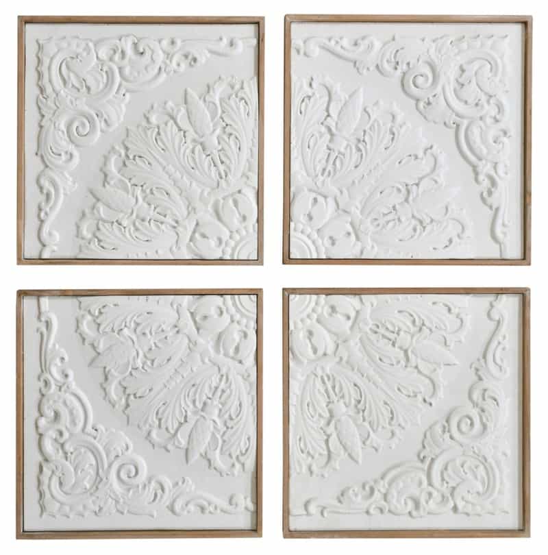 Set Of 4 White Wall Panel D?Cor