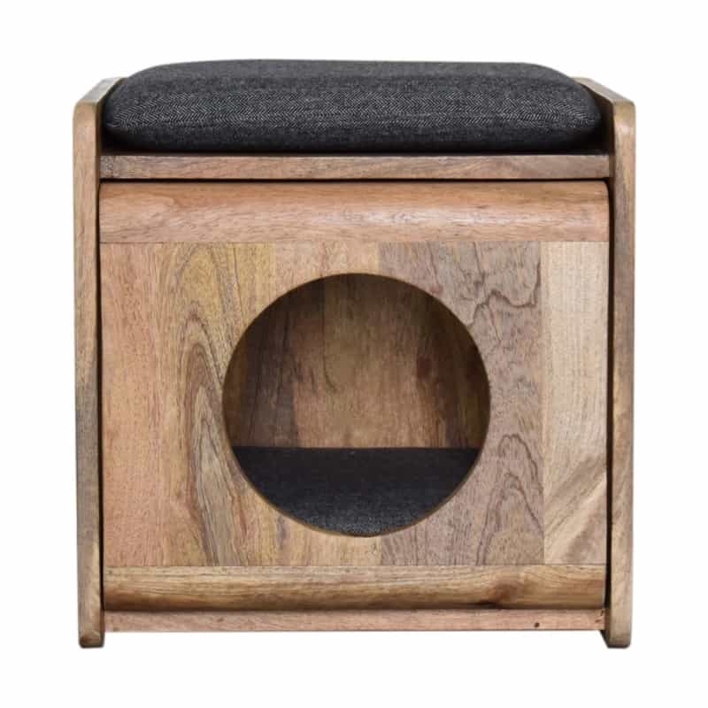 Round Cut-Out Pet Bed With Seat Pad