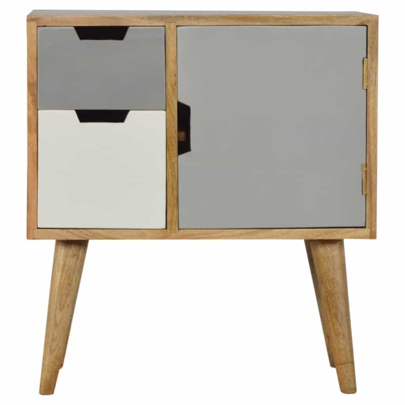 Grey And White Painted Cabinet