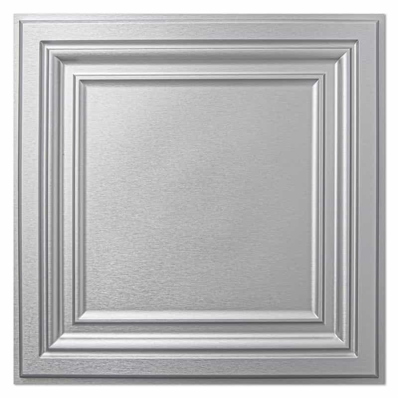 A10905as -Art3d Pvc Ceiling Tiles, 2'X2' Plastic Sheet In Argent Sliver (12-Pack)