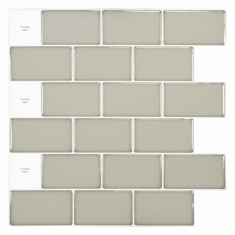 A17000bg - Kitchen Backsplash Tile Peel And Stick Subway Backsplash, 12"X12"