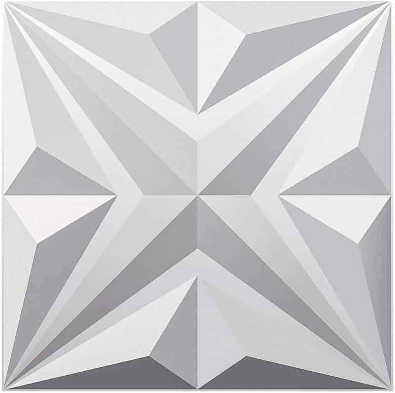Pack Of 12 Star Textured Wall Panels 3D Textured Wall Tiles 32.29 Sq.Ft(3 m²)