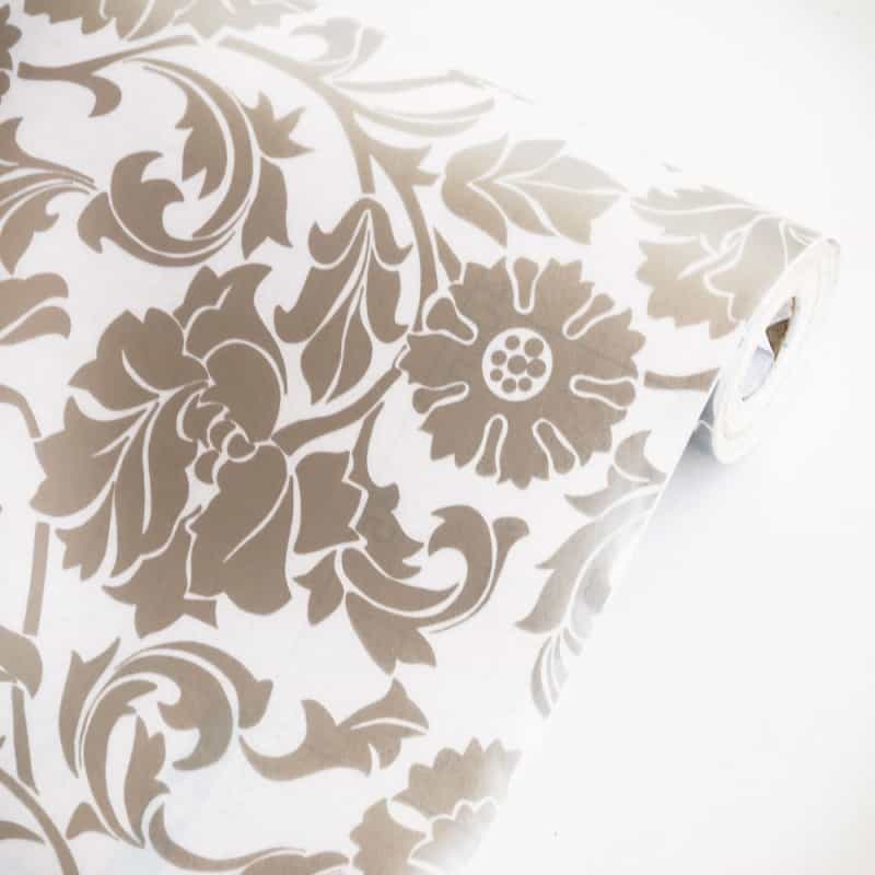 Silver Peony - Self-Adhesive Embossed Window Film Home Decor