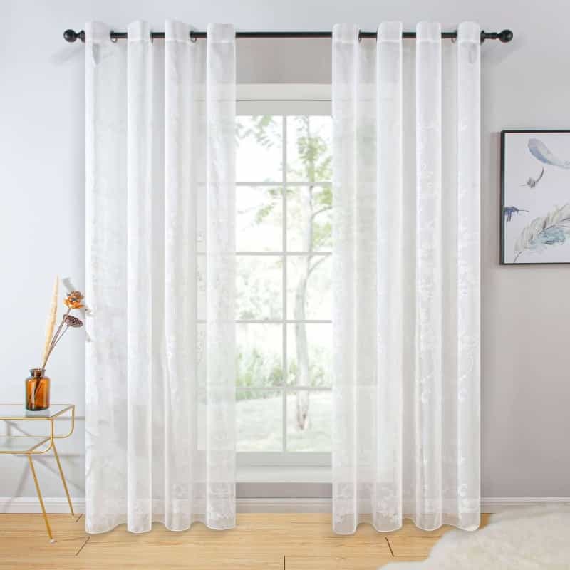 White Sheer Curtain Panels - Dolce Mela - Idra
