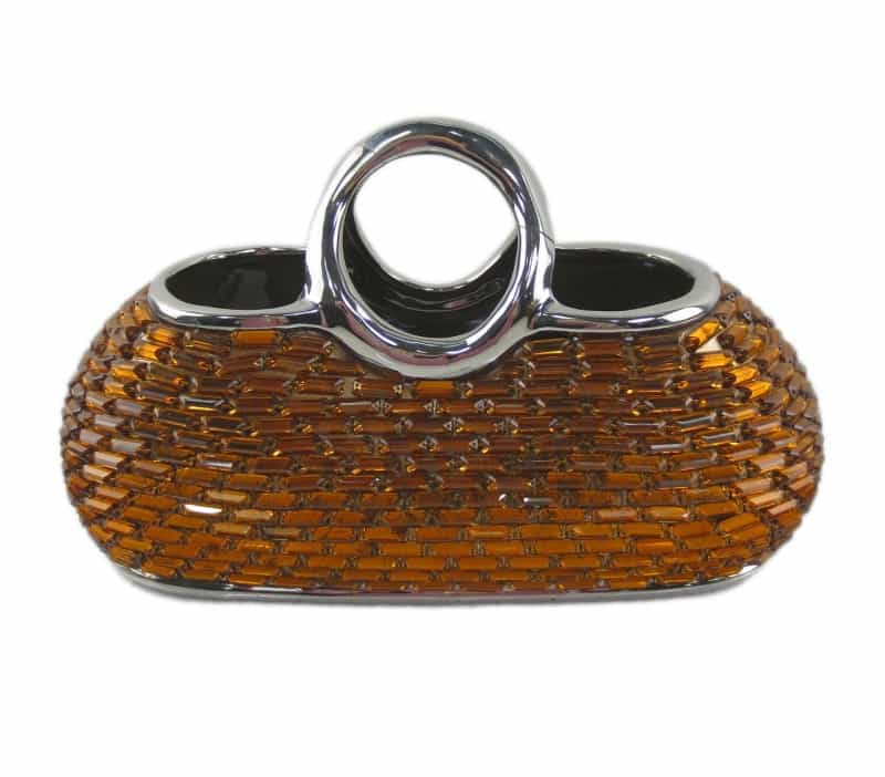 Art Deco Pottery Vases Ceramic & Glass Purse Flower Vases By Dolce Mela