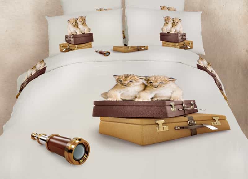 Twin Xl Size 100% Cotton 4 Piece Animal Print Bedding Duvet Cover Sheet Set
