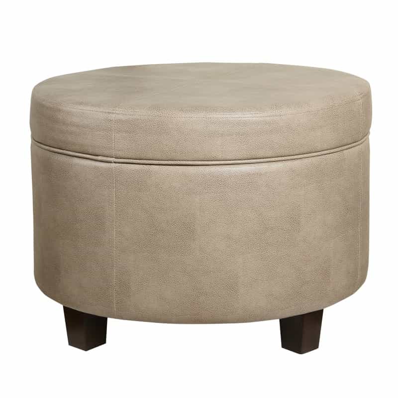 Faux Leather Upholstered Wooden Ottoman With Lift Off Lid Storage, Brown