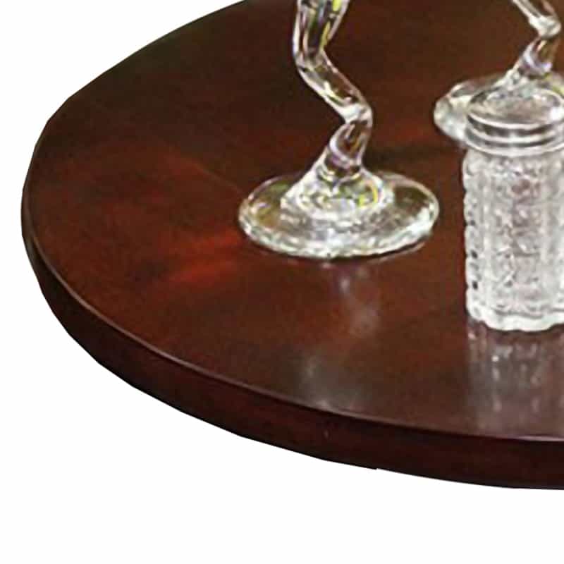 18 Inch Wood Top Lazy Susan, Espresso Brown