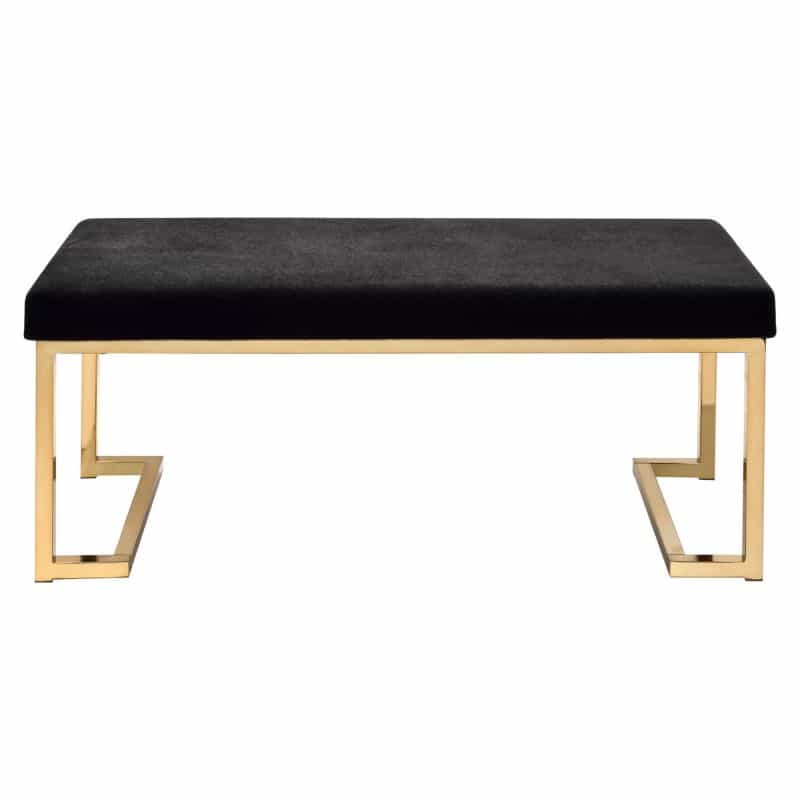 Astonishing Bench, Black Fabric & Gold