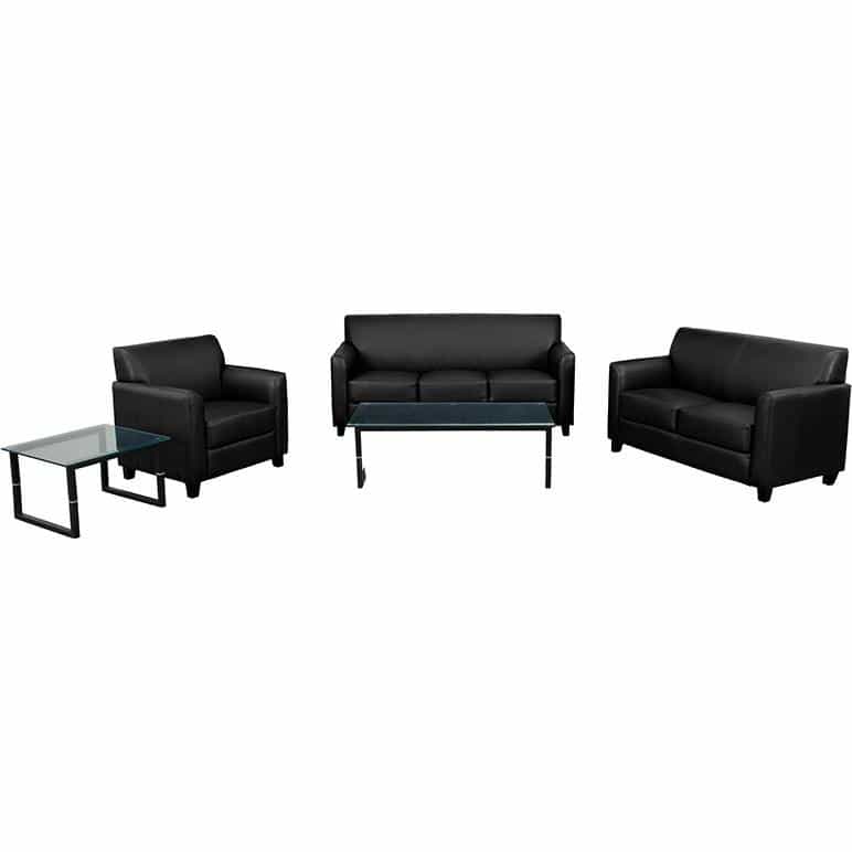 Diplomat Reception Set In Black Leathersoft