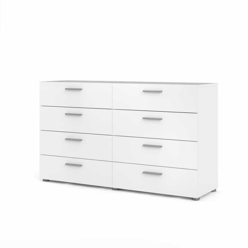 Austin 8 Drawer Double Dresser, White