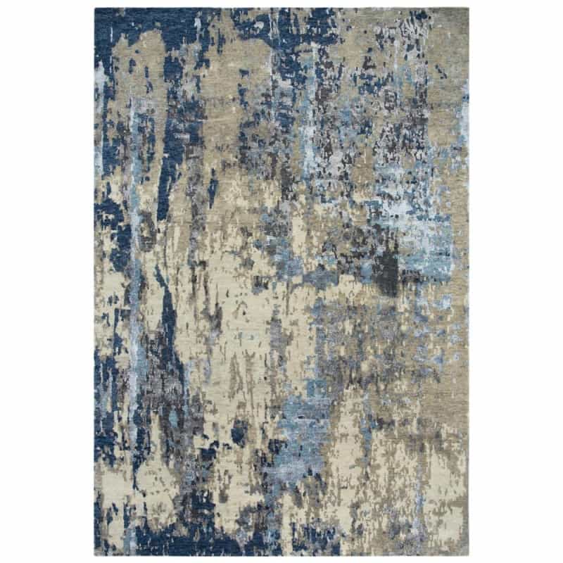 Hand Knotted Cut Pile Wool/ Viscose Rug, 10' X 14'