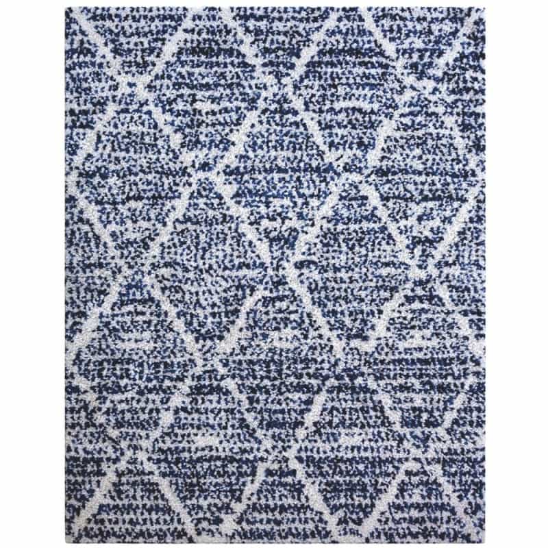 Oasis Delphine Royal Blue And White Polyester Area Rug, 7'10" X 10'1"